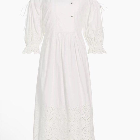 NWT Ulla Johnson Nacisa Maxi Dress Pristine White Eyelet Off Shoulder Sz 2 $925 - Picture 4 of 16